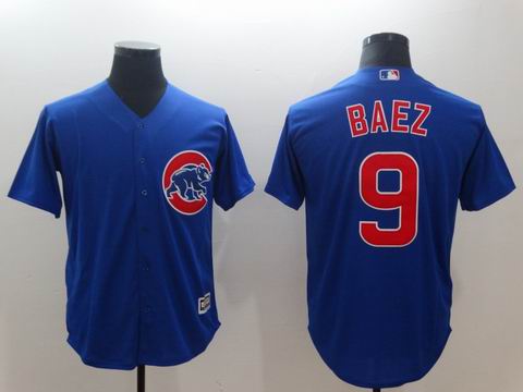 MLB Chicago Cubs #9 Javier Baez blue game jersey