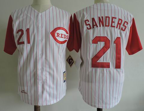 MLB Cincinnati Reds #21 Sanders white m&n jersey
