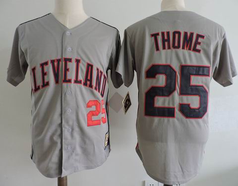 MLB Cleveland Indians #25 Jim Thome grey m&n jersey
