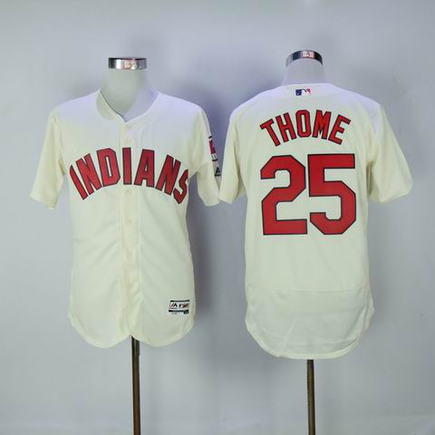 MLB Cleveland Indians #25 Thome rice white flexbase jersey