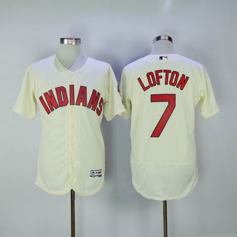 MLB Cleveland Indians 7 Lofton rice white flexbase jersey