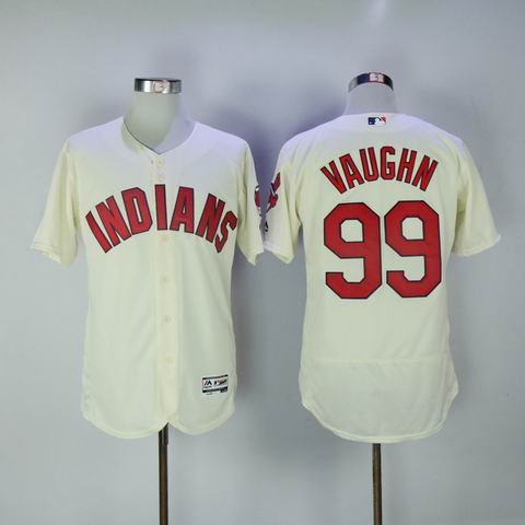 MLB Cleveland Indians 99 Vaughn rice white flexbase jersey