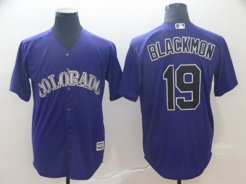 MLB Colorado Rockies #19 Blackmon purple game jersey