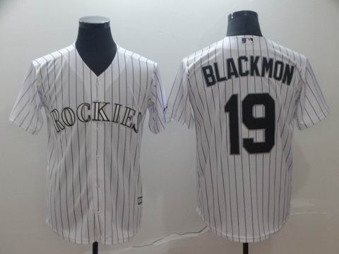 MLB Colorado Rockies #19 Blackmon white game jersey