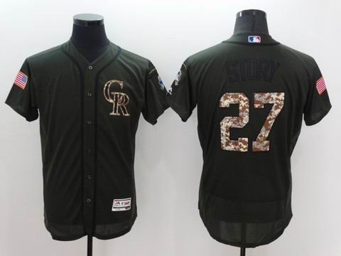 MLB Colorado Rockies #27 green flex base jersey
