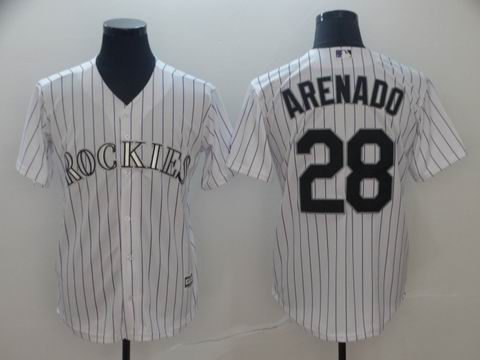 MLB Colorado Rockies #28 Arenado white game jersey