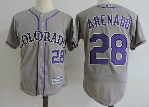 MLB Colorado Rockies #28 Nolan Arenado grey Flexbase Jersey
