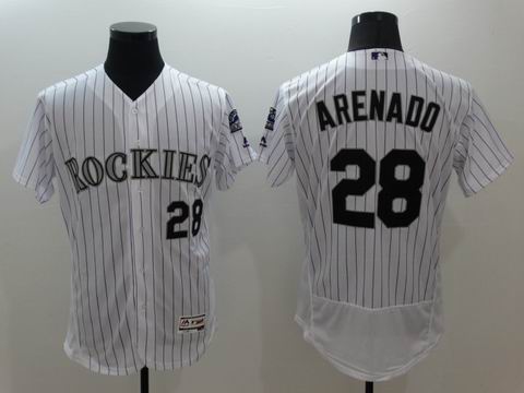 MLB Colorado Rockies #28 Nolan Arenado white Flexbase Jersey
