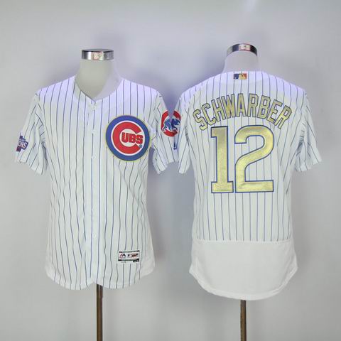 MLB Cubs #12 Schwarber white 2016 Champions flexbase jersey