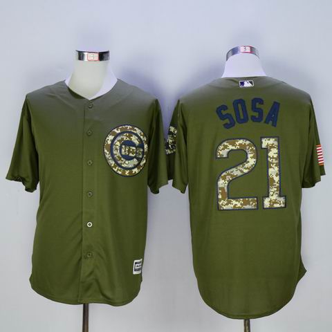 MLB Cubs #21 Sosa green jersey