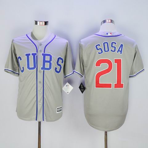 MLB Cubs #21 Sosa grey jersey