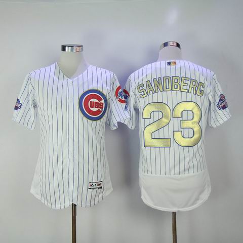 MLB Cubs #23 Sandberg white 2016 Champions flexbase jersey