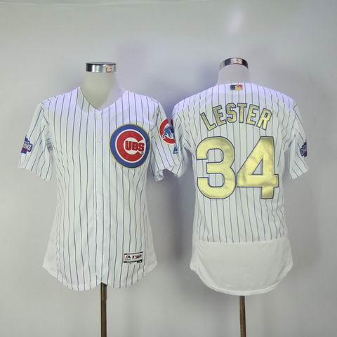 MLB Cubs #34 Lester white 2016 Champions flexbase jersey