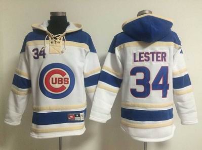 MLB Cubs #34 Lester white sweatshirt hoody
