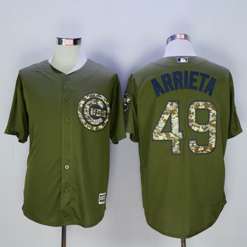 MLB Cubs #49 Arrieta green jersey