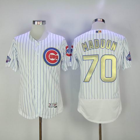MLB Cubs #70 Maddon white 2016 Champions flexbase jersey
