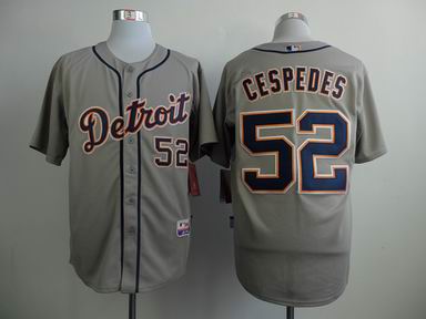 MLB Detriot Tigers 52 Cespedes grey jersey