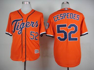 MLB Detriot Tigers 52 Cespedes orange jersey