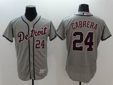 MLB Detroit Tigers #24 Miguel Cabrera gray jersey