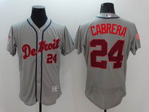MLB Detroit Tigers #24 Miguel Cabrera grey flexbase jersey