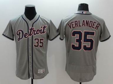 MLB Detroit Tigers #35 Justin Verlander gray jersey