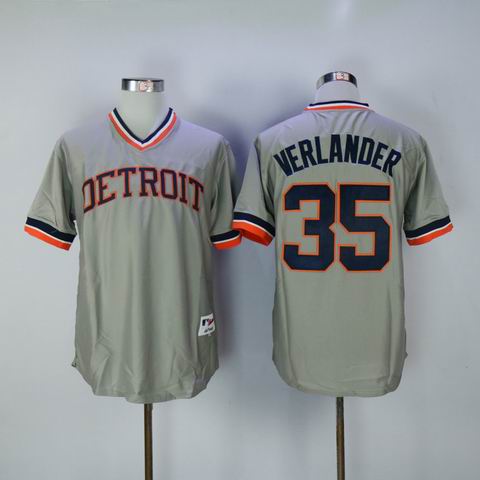MLB Detroit Tigers #35 Verlander grey jersey
