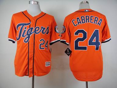 MLB Detroit Tigers 24 Cabrera orange jersey