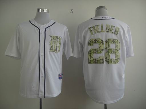 MLB Detroit Tigers 28 Prince Fielder White Camouflage Camo Jersey