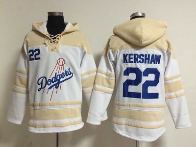 MLB Dodgers #22 Kershaw white sweatshirt hoody