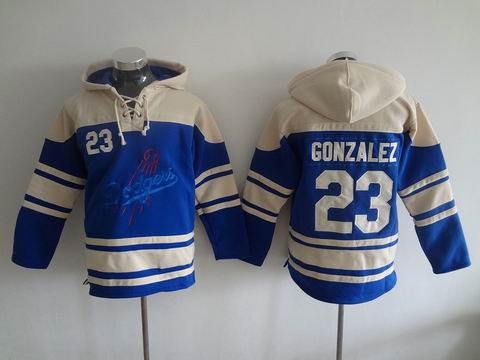 MLB Dodgers #23 Gonzalez blue sweatshirt hoody