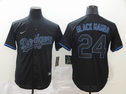 MLB Dodgers #24 BLACK MAMBA black game jersey