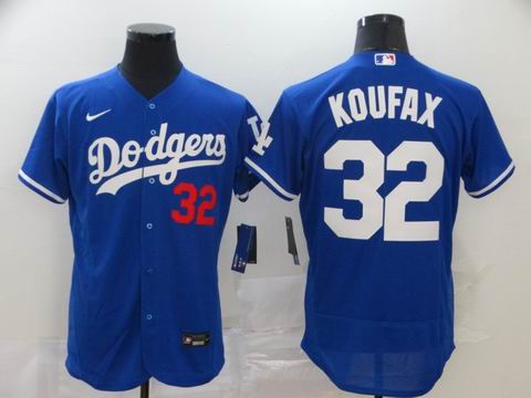 MLB Dodgers #32 KOUFAX blue coolbase jersey