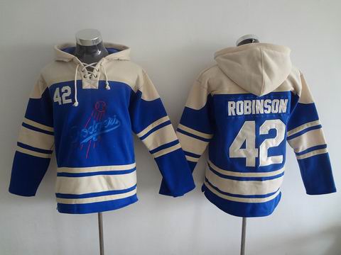 MLB Dodgers #42 Robinson blue sweatshirt hoody