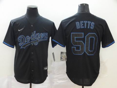 MLB Dodgers #50 BETTS black game jersey