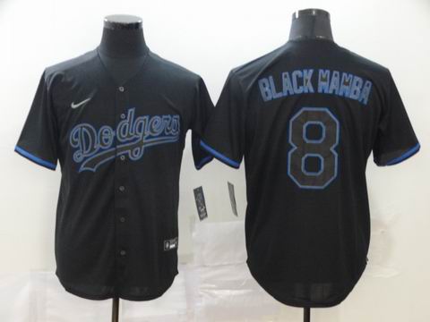 MLB Dodgers #8 BLACK MAMBA black game jersey