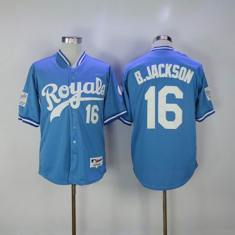 MLB Kansas City Royals #16 B.JACKSON blue jersey