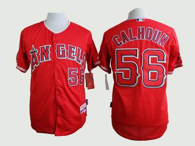 MLB Los Angeles Angels 56 Calhoun red jersey