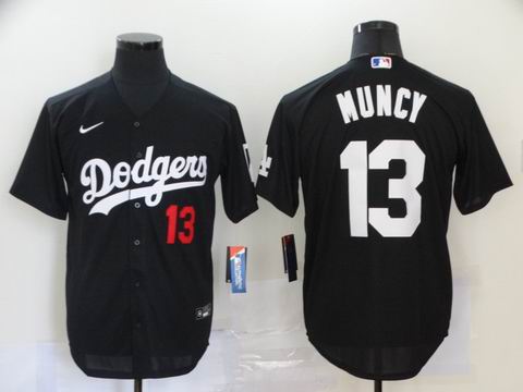 MLB Los Angeles Dodgers #13 MUNCY black game jersey