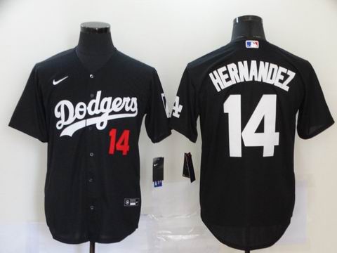 MLB Los Angeles Dodgers #14 HERNANDEZ black game jersey