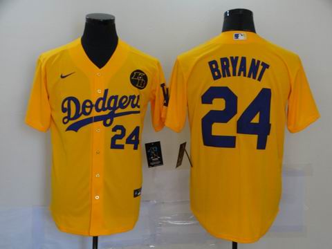 MLB Los Angeles Dodgers #24 Bryant yellow game jersey