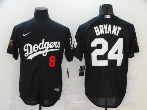 MLB Los Angeles Dodgers #8 #24 Bryant black game jersey