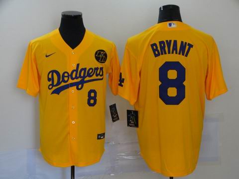 MLB Los Angeles Dodgers #8 Bryant yellow game jersey
