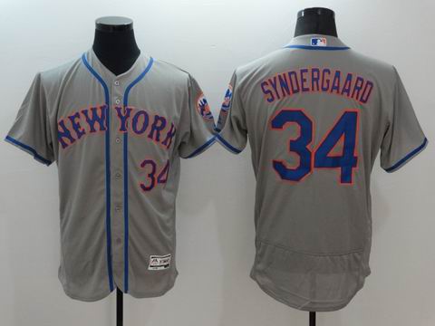 MLB New York Mets #34 Noah Syndergaard flex base grey jersey