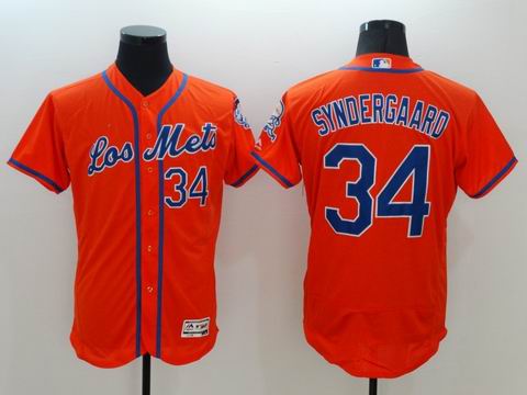 MLB New York Mets #34 Noah Syndergaard flexbase orange jersey
