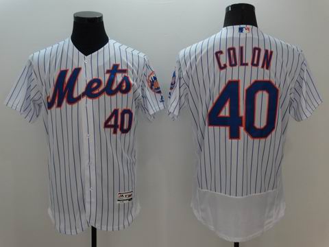 MLB New York Mets #40 Bartolo Colon white flexbase jersey