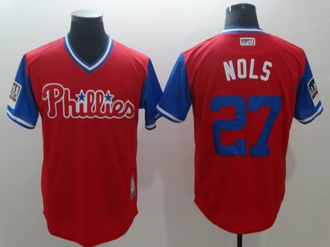 MLB Philadelphia Phillies #27 Aaron Nola red jersey