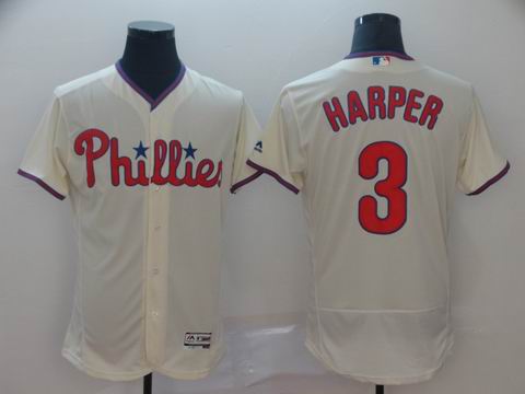 MLB Philadelphia Phillies #3 Harper cream flexbase jersey
