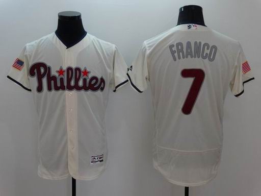 MLB Philadelphia Phillies #7 Maikel Franco cream flexbase jersey