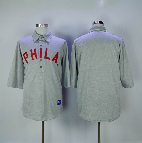 MLB Philadelphia phillies grey blank throwback jersey