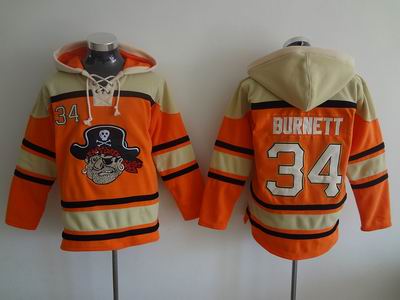 MLB Pirates #34 Burnett orange sweatshirts hoody